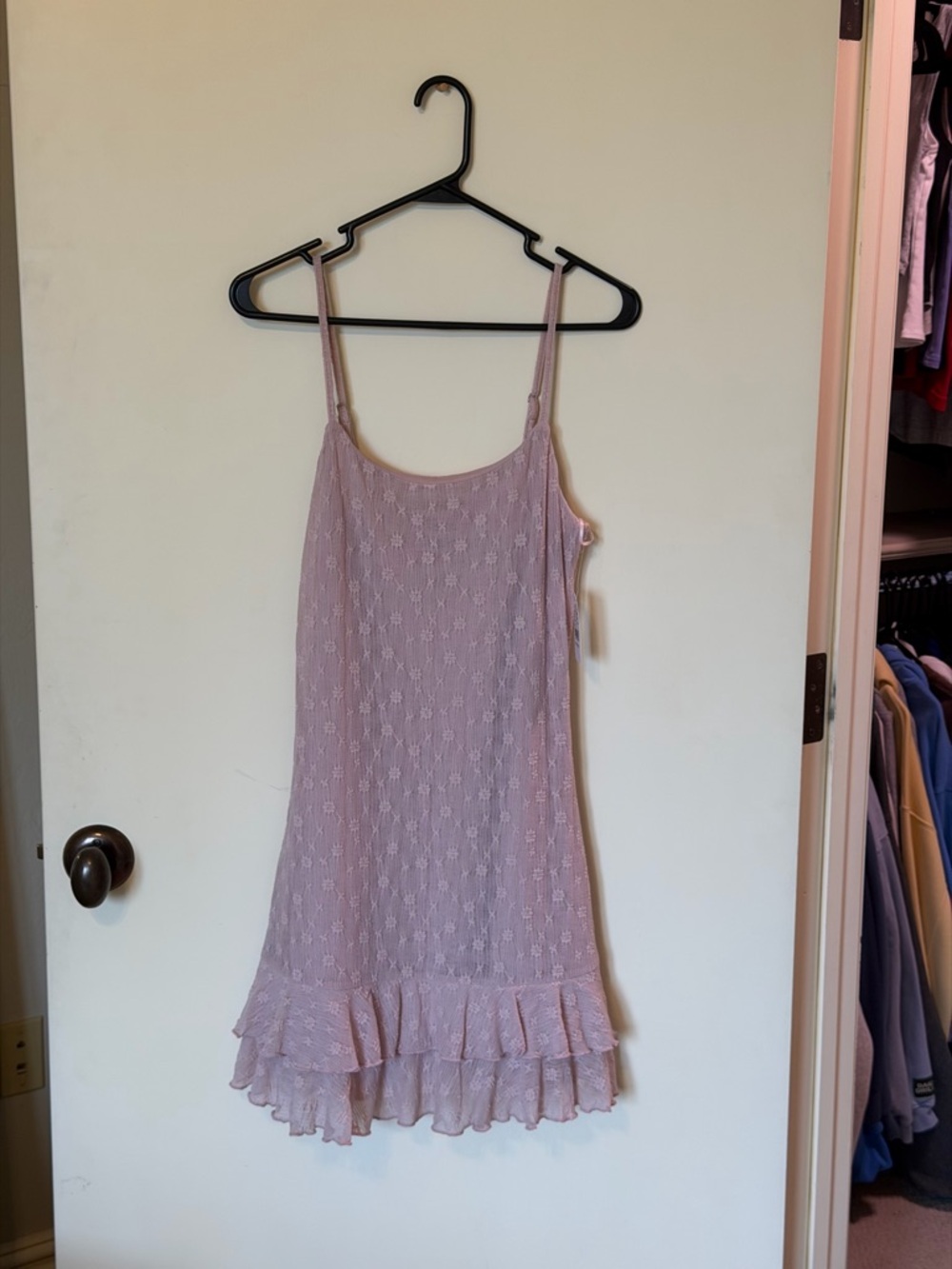 PacSun Dusty Pink Lace Ruffle Mini Dress